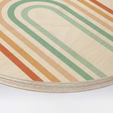 Holzbild Regenbogen Boho - Rund 