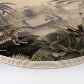 Holzbild Sir Edward - Landschaft mit Leoparden - Rund 