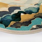 Holzbild Berggipfel über den Wolken - SpaceFrog Designs - Rund 