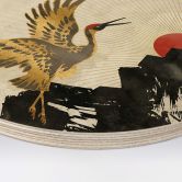 Wandcirkel Hout SpaceFrog Designs - Gouden Kraanvogels - Japandi 