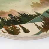 Holzbild SpaceFrog Designs - Herbstmorgen - Rund 