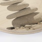Holzbild Steine am Meer - Rund 