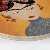 Holzbild Treechild - Blumige Frida - Rund 