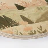 Holzbild Pastell Berglandschaft mit Blumen - Treechild - Rund 