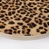 Holzbild Wilder Leopard - Animal Print - Tunaboylu - Rund 