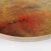 Houten Wanddecoratie - Zonsondergang over een meer - Rond 