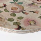 Holzbild UN Designs - Blumen im Gemälde Stil - Rund 