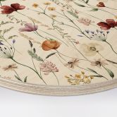 Tableau sur bois rond Fleurs sauvages multicolores - UN Designs 