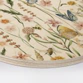 Wall Circle Wood Spring meadow with butterflies - UN Designs 