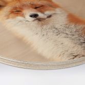 Holzbild van Duijn - Zufriedener Fuchs - Rund 