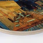 Holzbild van Gogh - Café Terrasse am Abend - Rund 
