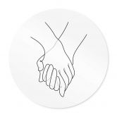 Poster 1X Studio - Line Art Hand in Hand - Rund 