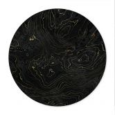 Poster Abstrakte Linien Schwarz-gold - Amini - Rund 