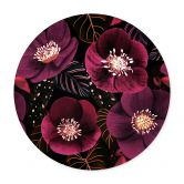 Bloemen Poster Bloesempracht in paarse tinten - Anijs illustratie - Rond 