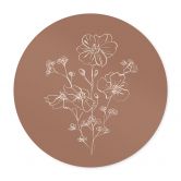Poster Wildrosenstrauß Mocha-Mousse - Anis Illustration - Rund 