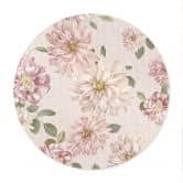 Poster Dahlias Shabby Chic Rose - Décorations Bloomery - Rond 