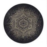 Poster Elegantes Mandala in Schwarz-Gold - Bloomery Decor - Rund 