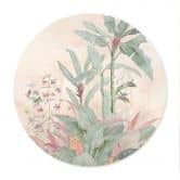 Poster Tropische Idylle mit Kolibri Apricot - Bloomery Decor - Rund 