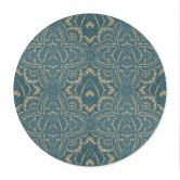 Poster Vintage Mandala in Türkisgold - Bloomery Decor - Rund 