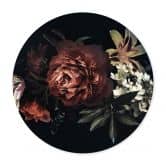 Poster Blumenbouquet Rot - Rund 