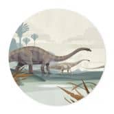 Poster Braun - Diplodocus - Rund 
