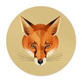Poster Fuchs - Rund - Braun 