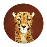 Poster Braun - Gepard - Rund 