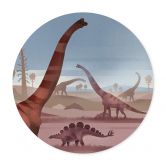 Kinder-Poster Im Land der Dinosaurier - Rund - Braun 