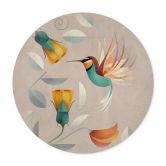Poster Vogelbild - Kolibri Rund - Braun 