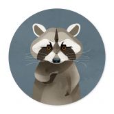 Poster Waschbär - Rund - Braun 