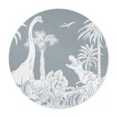 Poster Im Land der Dinosaurier - Blau - Kikki Belle - Rund 