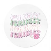 Poster Feminist Kussmund Pop Art - Rund 