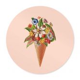 Poster Frida Floral Studio - Blumige Eistüte - Rund 