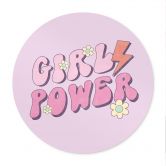 Poster Girl Power Retro Schriftzug Lila - Rund 