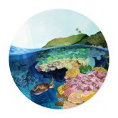 Poster Goed Blauw - Unterwasser - Rund 