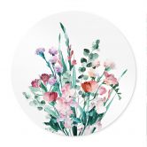Poster Wilde bloemen boeket in de lente - Goed Blauw - Rond 
