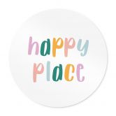 Spruch Poster - Happy place - Rund 