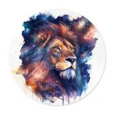 Poster Heine - Mächtiger Löwe im Sternenhimmel - Astro Cruise - Rund 