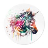 Poster Heine - Rainbow Zebra rond 