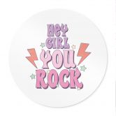 Poster Hey girl you rock - Rond 