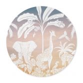 Poster Dschungelparadies mit Wildtieren - Ombre - Kikki Belle - Rund 