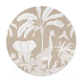 Poster Dschungelträume - Afrikas Tierwelt in Braun - Kikki Belle - Rund 
