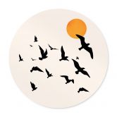 Poster Zugvögel auf dem Weg in den Süden - Kubistika - Rund 