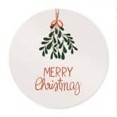 Poster Merry Christmas mit Mistelzweig - Menina Lisboa - Rund 