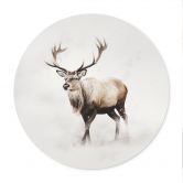 Poster Hirsch im weißen Winter - Magnusson - Rund 