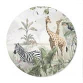 Poster Dschungeltiere auf großer Safari - Ms Tiff - Rund 