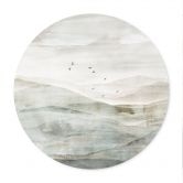 Poster Neblige Berglandschaft Aquarell - Ms Tiff - Rund 