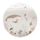 Poster Wale und ihre Freunde in der Unterwasserwelt - Kinderzimmer - Oliver Robins - Rund 