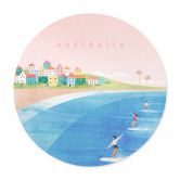 Poster Surfen an der Küste Australiens - Rivers - Rund 