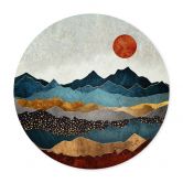 Poster SpaceFrog Designs - Bernsteinfarbene Sonne - Rund 